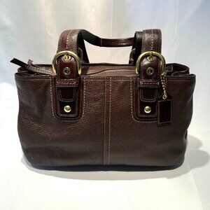 Coach Brown Pebble Leather Soho Satchel